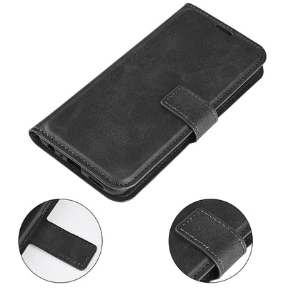For ZTE Blade A52 Anti-drop Phone Case PU Leather Stand Wallet Feature Magnetic Cover Square Wear-resistant TPU Flip Book Cover
