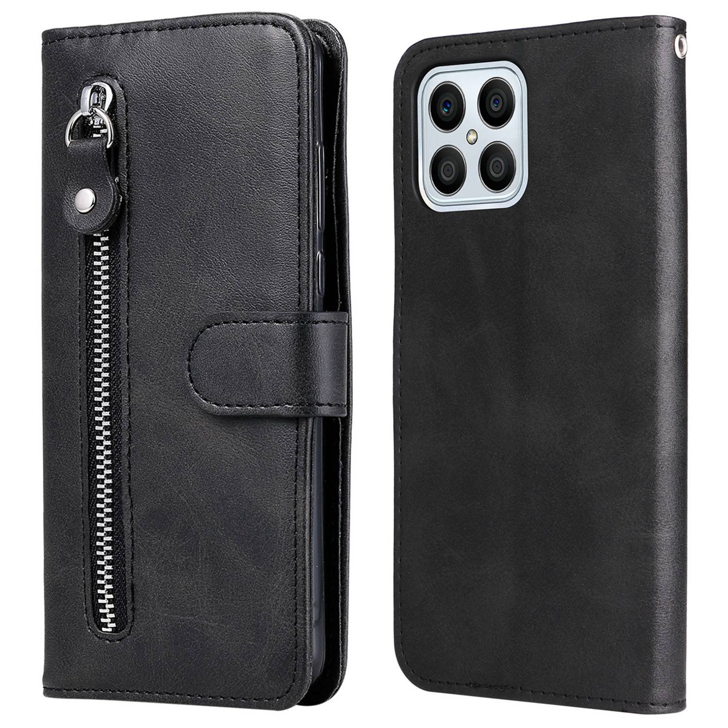 For Honor X8/X30i/Play6T Pro PU Leather Wallet Folio Flip Case Zipper Pocket Stand Shockproof Protective Cover