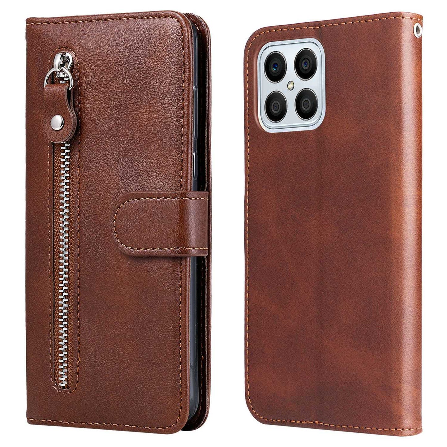For Honor X8/X30i/Play6T Pro PU Leather Wallet Folio Flip Case Zipper Pocket Stand Shockproof Protective Cover
