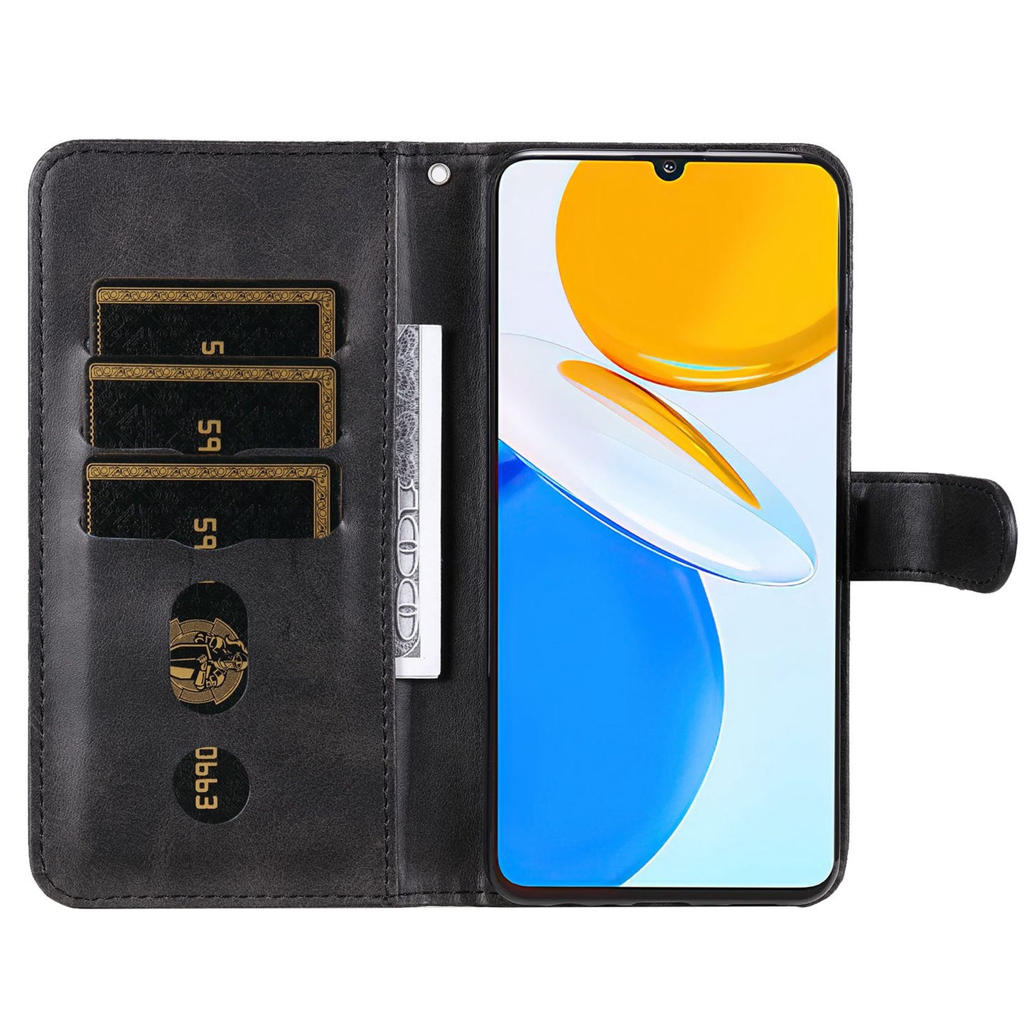For Honor X7/Play 30 Plus 5G Wallet Phone Case PU Leather Zipper Pocket Flip Stand Design Magnetic Closure Cover
