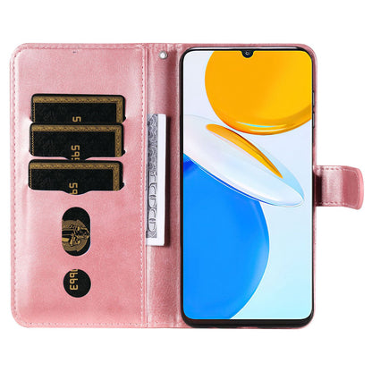 For Honor X7/Play 30 Plus 5G Wallet Phone Case PU Leather Zipper Pocket Flip Stand Design Magnetic Closure Cover