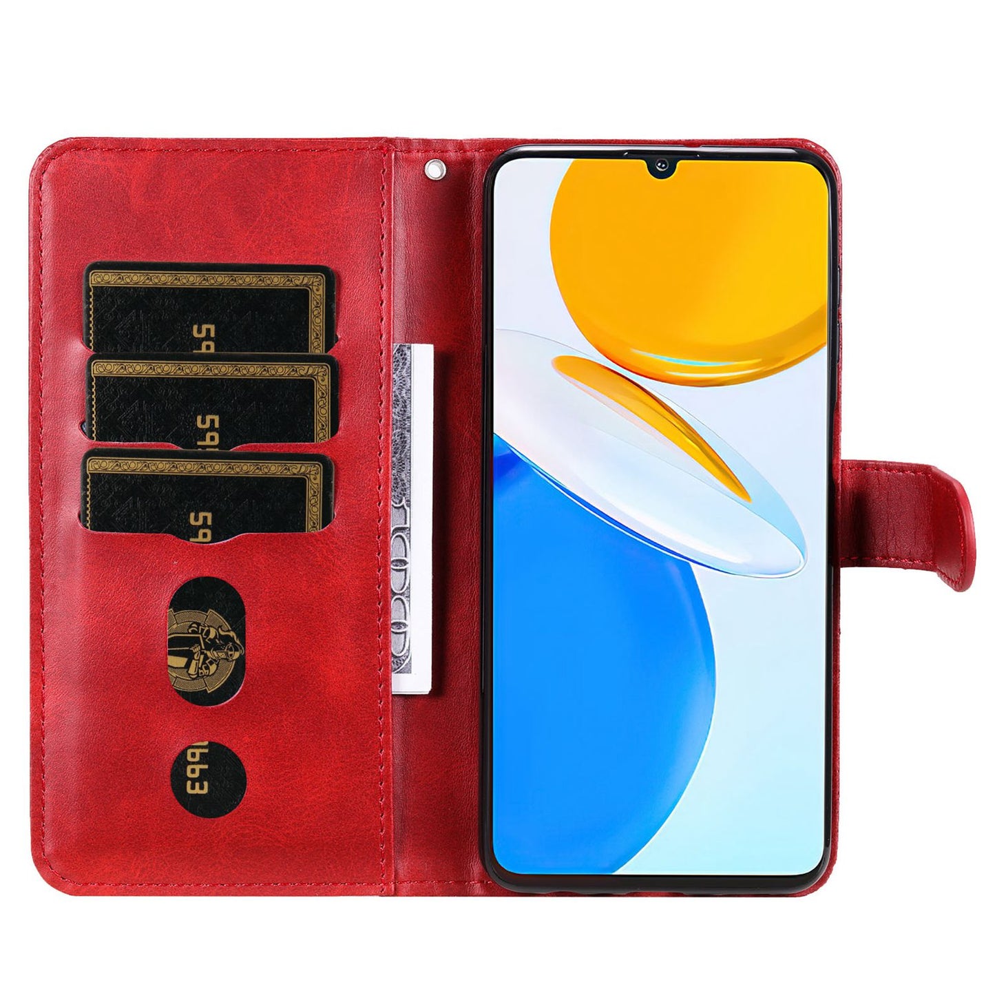 For Honor X7/Play 30 Plus 5G Wallet Phone Case PU Leather Zipper Pocket Flip Stand Design Magnetic Closure Cover