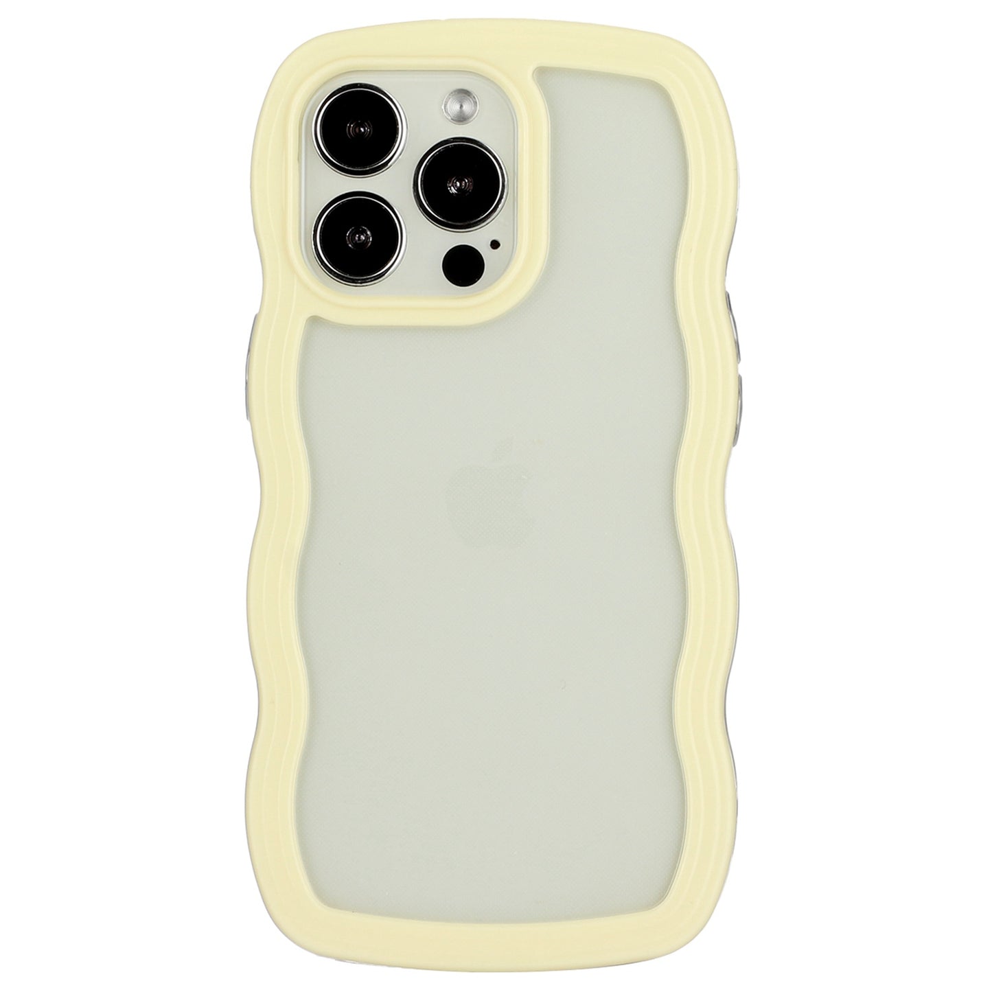 For iPhone 13 Pro 6.1 inch Anti-fall Wavy Edge Color Frame Transparent Back Cover PC + TPU Phone Case