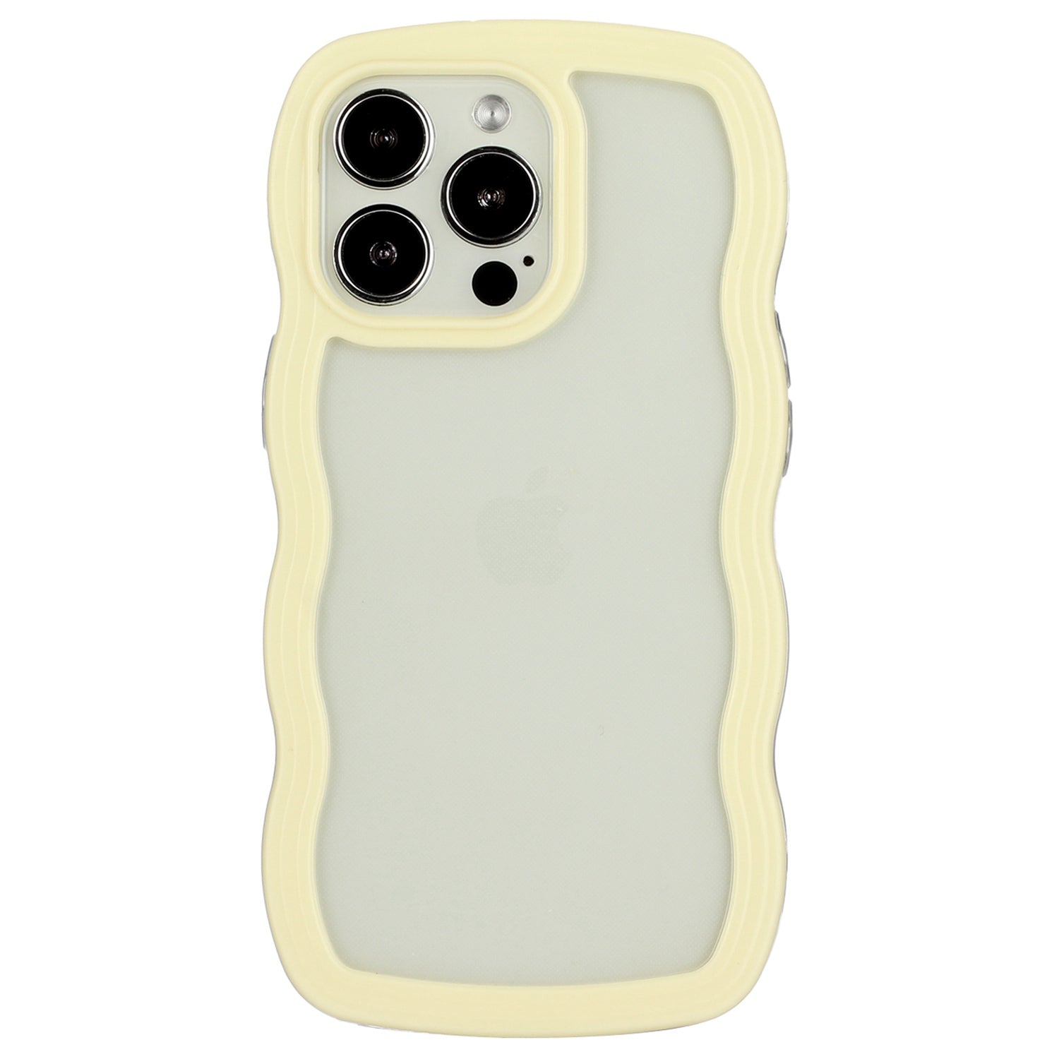 For iPhone 13 Pro 6.1 inch Anti-fall Wavy Edge Color Frame Transparent Back Cover PC + TPU Phone Case