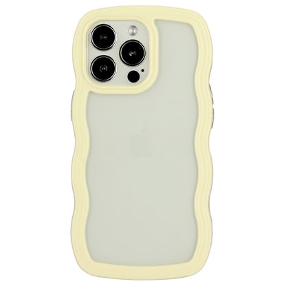 For iPhone 13 Pro 6.1 inch Anti-fall Wavy Edge Color Frame Transparent Back Cover PC + TPU Phone Case