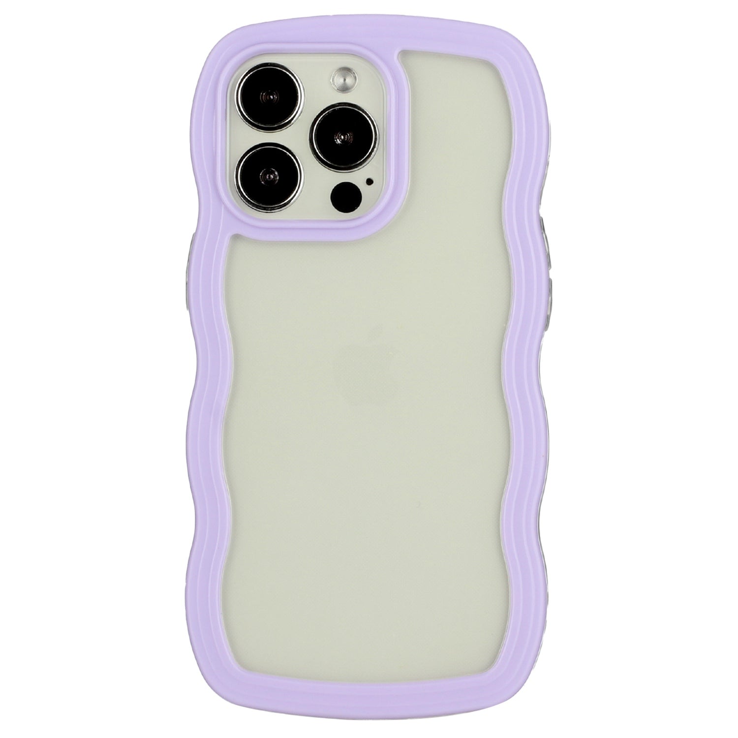 For iPhone 13 Pro 6.1 inch Anti-fall Wavy Edge Color Frame Transparent Back Cover PC + TPU Phone Case