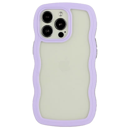 For iPhone 13 Pro 6.1 inch Anti-fall Wavy Edge Color Frame Transparent Back Cover PC + TPU Phone Case