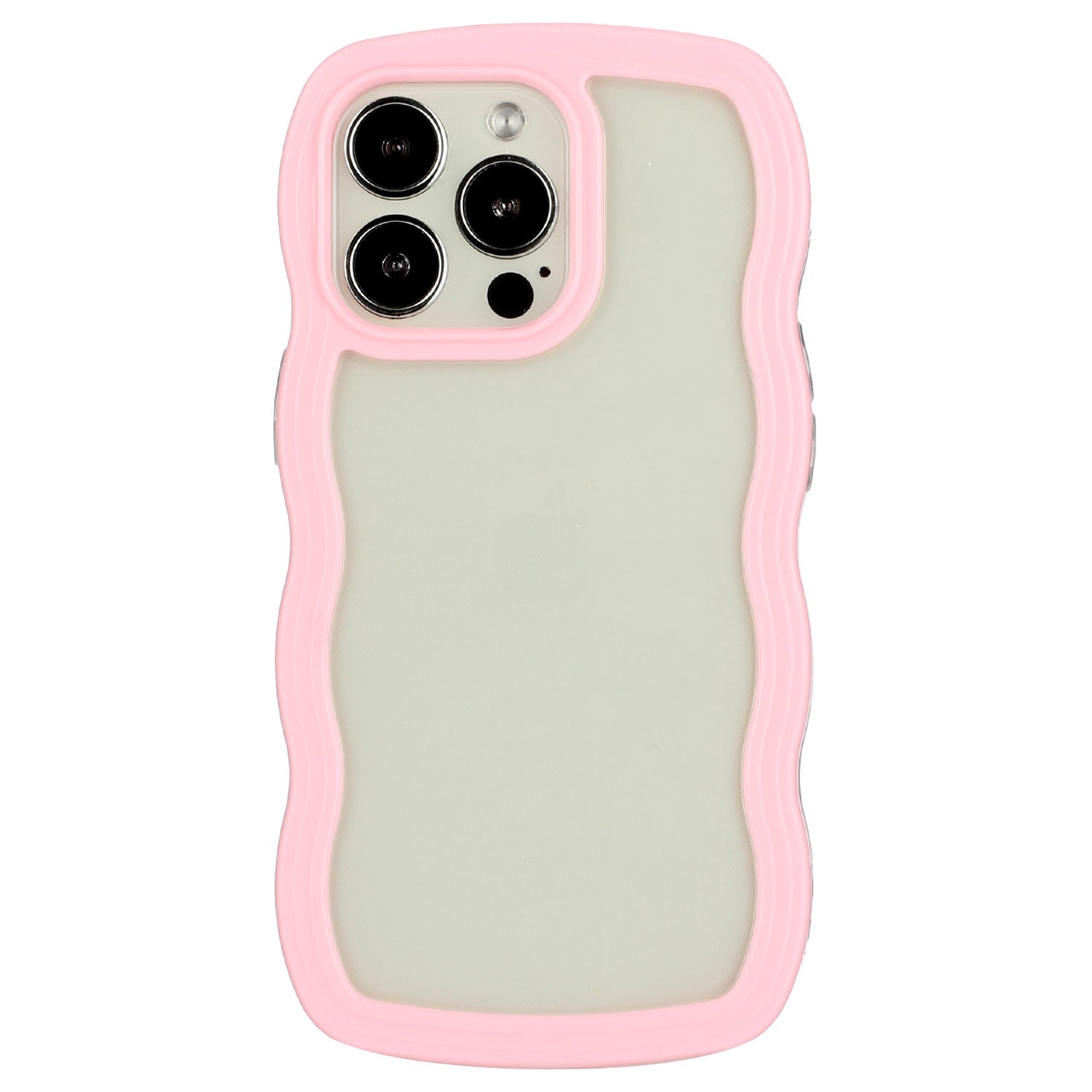 For iPhone 13 Pro 6.1 inch Anti-fall Wavy Edge Color Frame Transparent Back Cover PC + TPU Phone Case