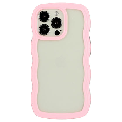 For iPhone 13 Pro 6.1 inch Anti-fall Wavy Edge Color Frame Transparent Back Cover PC + TPU Phone Case