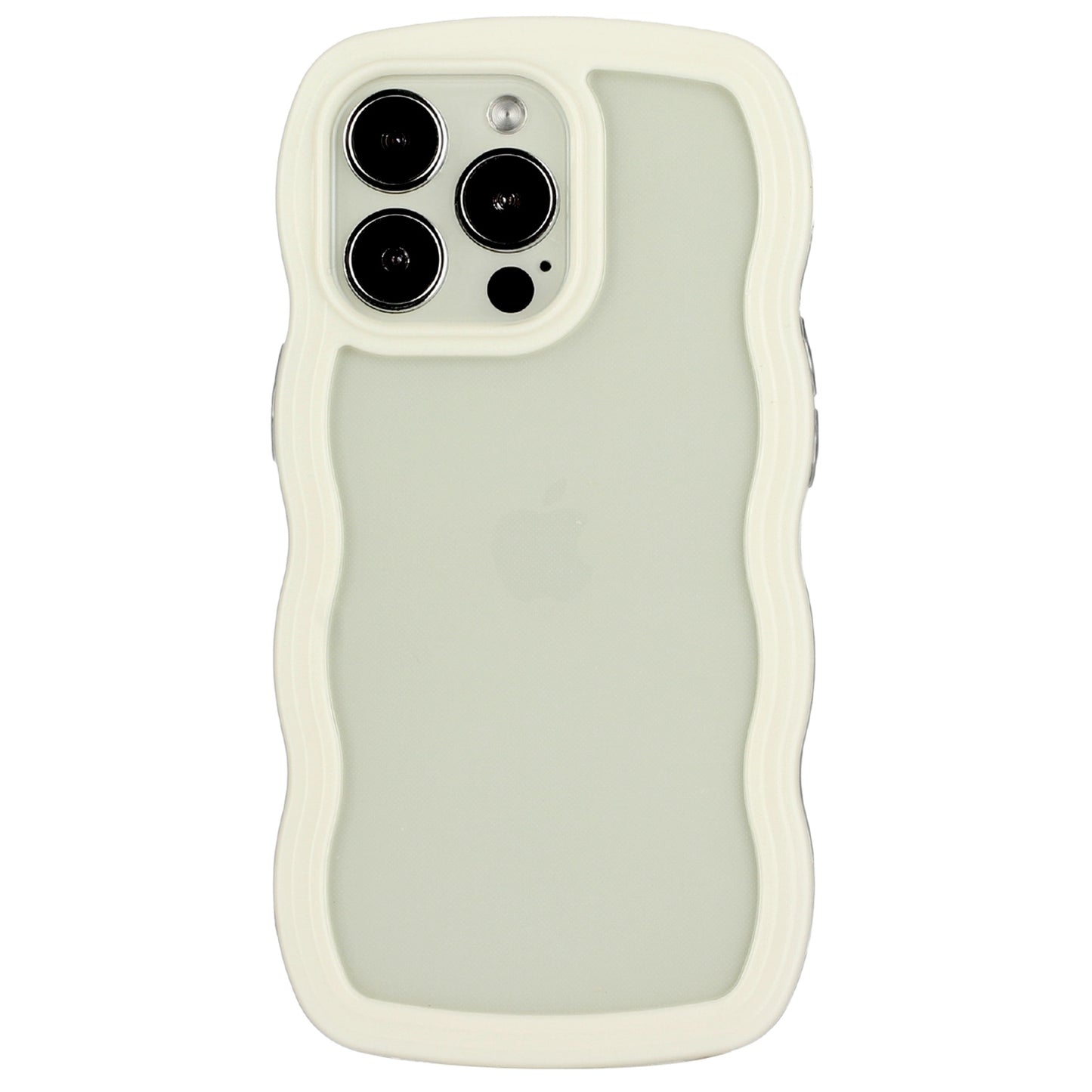 For iPhone 13 Pro 6.1 inch Anti-fall Wavy Edge Color Frame Transparent Back Cover PC + TPU Phone Case