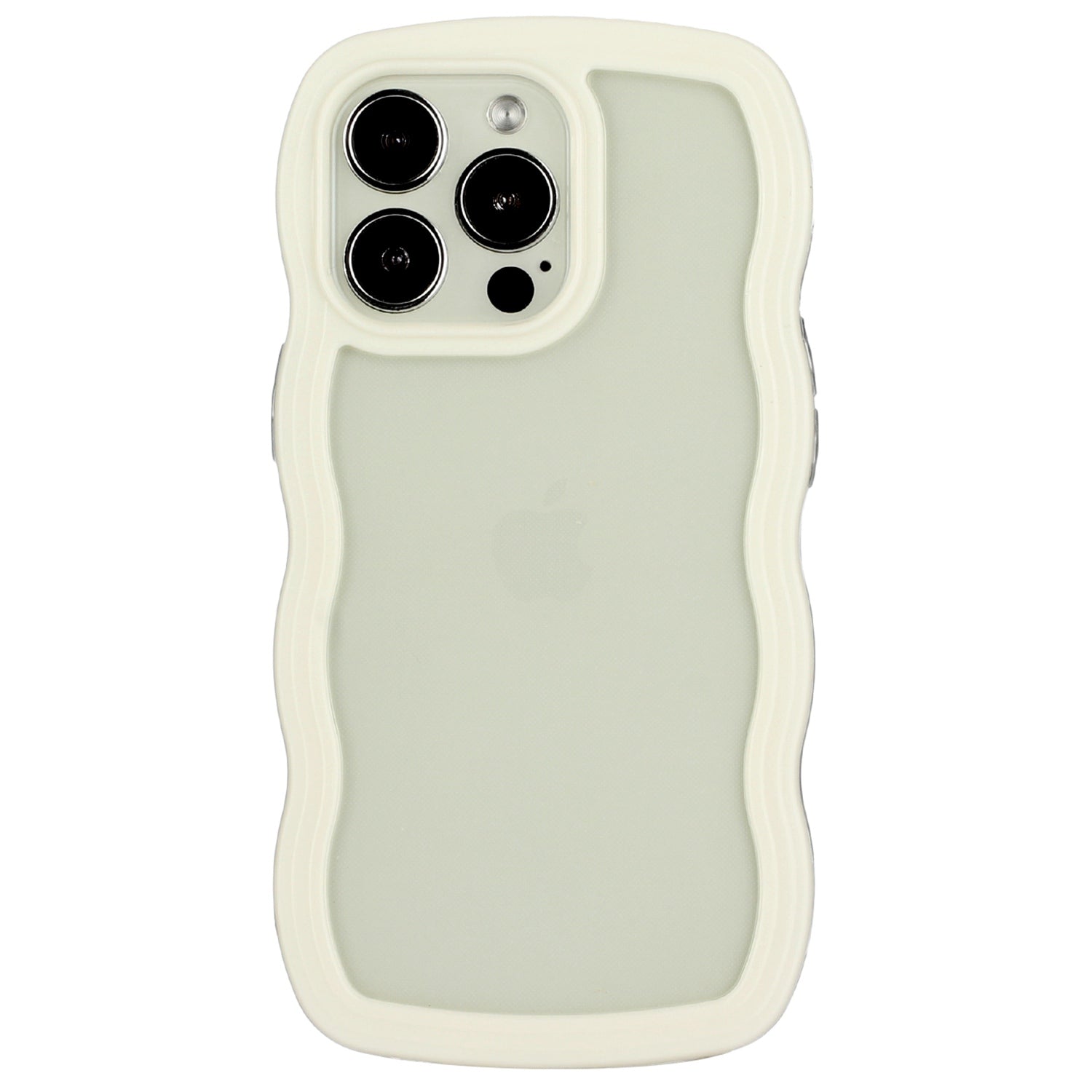 For iPhone 13 Pro 6.1 inch Anti-fall Wavy Edge Color Frame Transparent Back Cover PC + TPU Phone Case