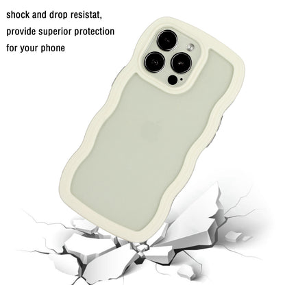 For iPhone 13 Pro 6.1 inch Anti-fall Wavy Edge Color Frame Transparent Back Cover PC + TPU Phone Case