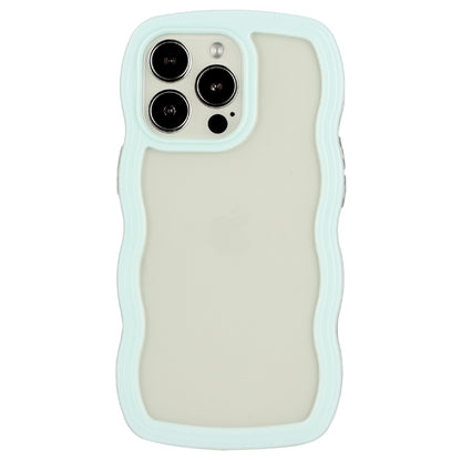 For iPhone 13 Pro 6.1 inch Anti-fall Wavy Edge Color Frame Transparent Back Cover PC + TPU Phone Case
