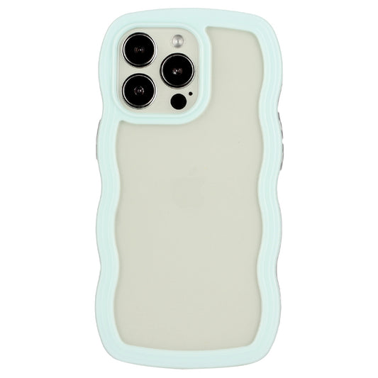 For iPhone 13 Pro 6.1 inch Anti-fall Wavy Edge Color Frame Transparent Back Cover PC + TPU Phone Case
