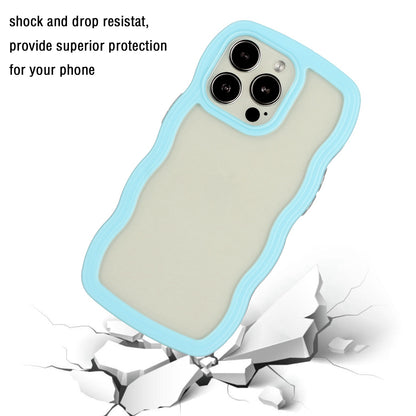 For iPhone 13 Pro 6.1 inch Anti-fall Wavy Edge Color Frame Transparent Back Cover PC + TPU Phone Case