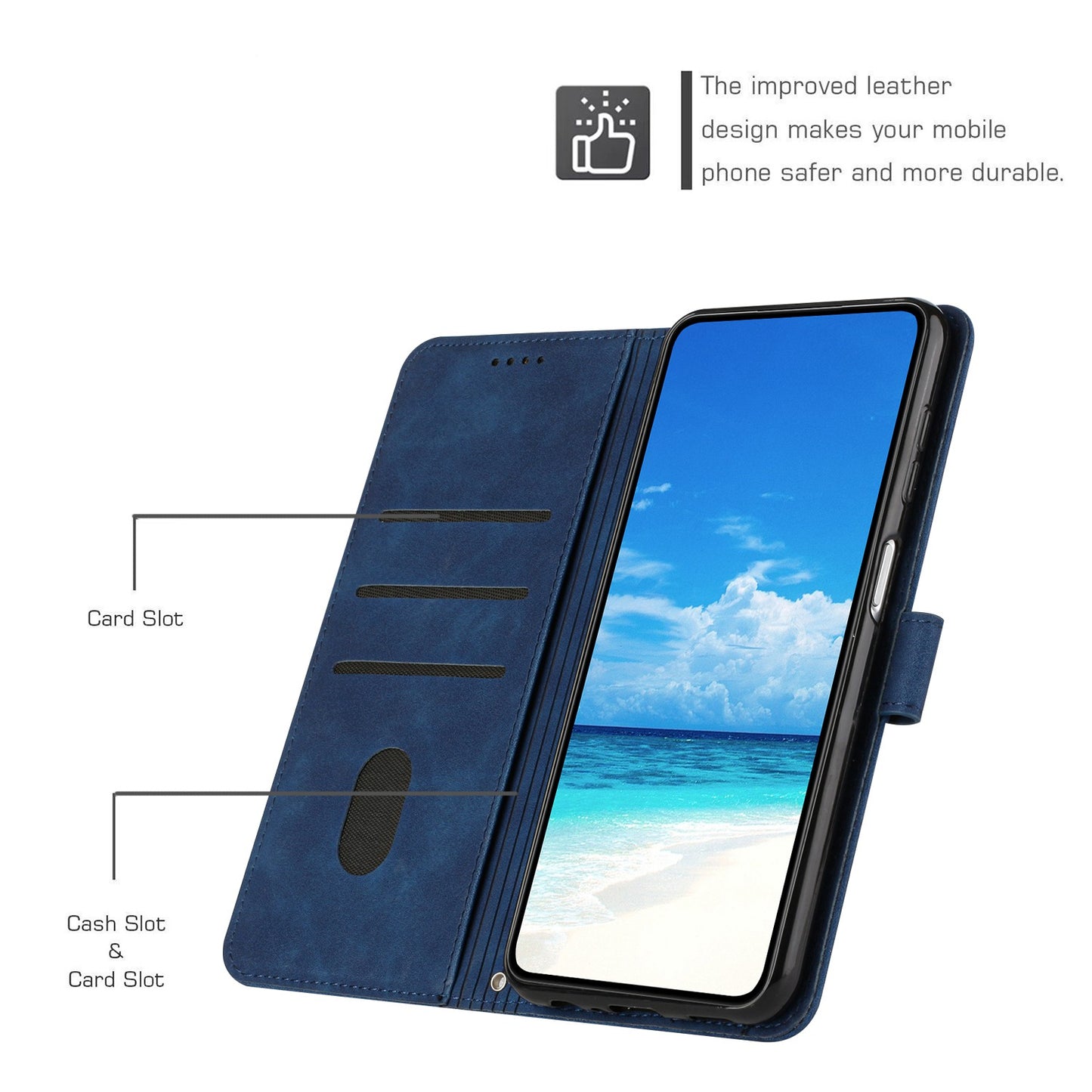 For iPhone 13 Pro 6.1 inch Heart Shape Imprinted Skin-touch Feeling Case PU Leather Wallet Viewing Stand Phone Shell with Strap
