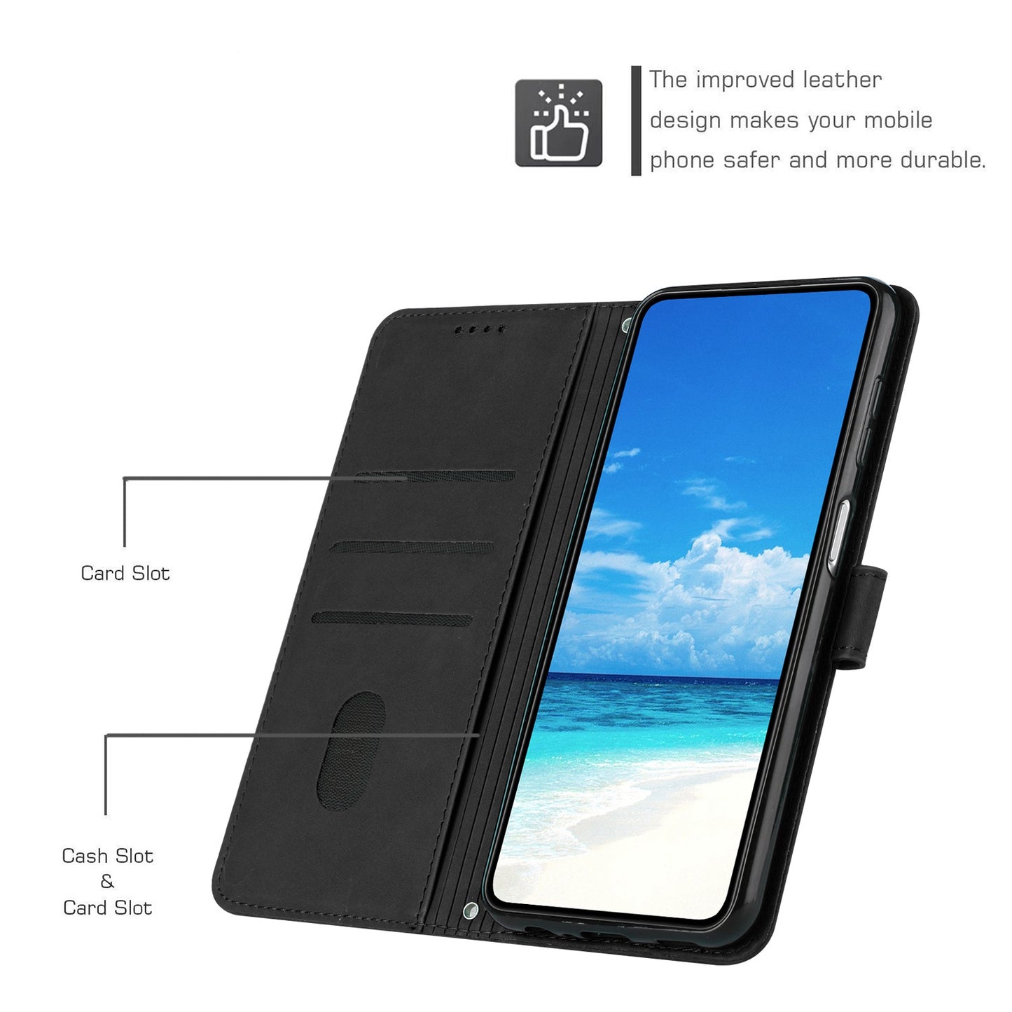 For iPhone 13 Pro 6.1 inch Heart Shape Imprinted Skin-touch Feeling Case PU Leather Wallet Viewing Stand Phone Shell with Strap