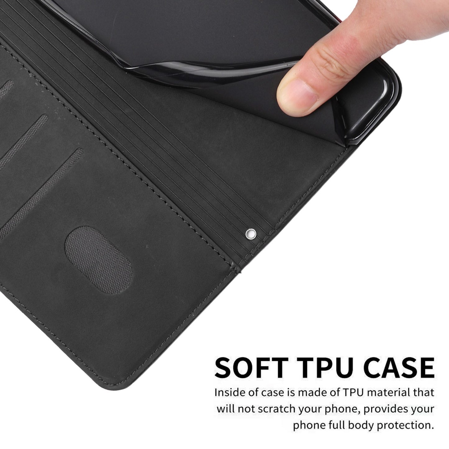 For iPhone 13 Pro 6.1 inch Heart Shape Imprinted Skin-touch Feeling Case PU Leather Wallet Viewing Stand Phone Shell with Strap
