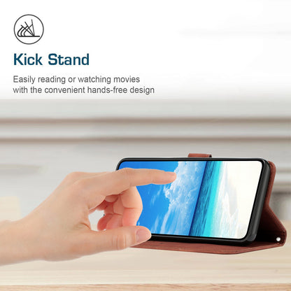 For iPhone 13 Pro 6.1 inch Heart Shape Imprinted Skin-touch Feeling Case PU Leather Wallet Viewing Stand Phone Shell with Strap