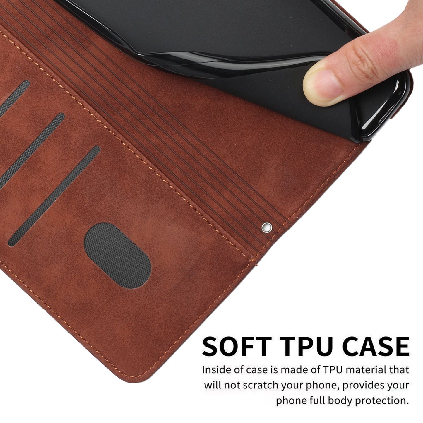For iPhone 13 Pro 6.1 inch Heart Shape Imprinted Skin-touch Feeling Case PU Leather Wallet Viewing Stand Phone Shell with Strap
