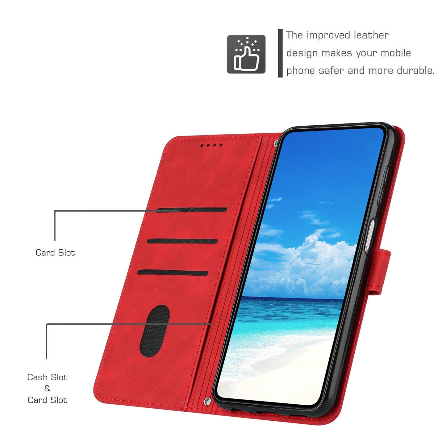 For iPhone 13 Pro 6.1 inch Heart Shape Imprinted Skin-touch Feeling Case PU Leather Wallet Viewing Stand Phone Shell with Strap