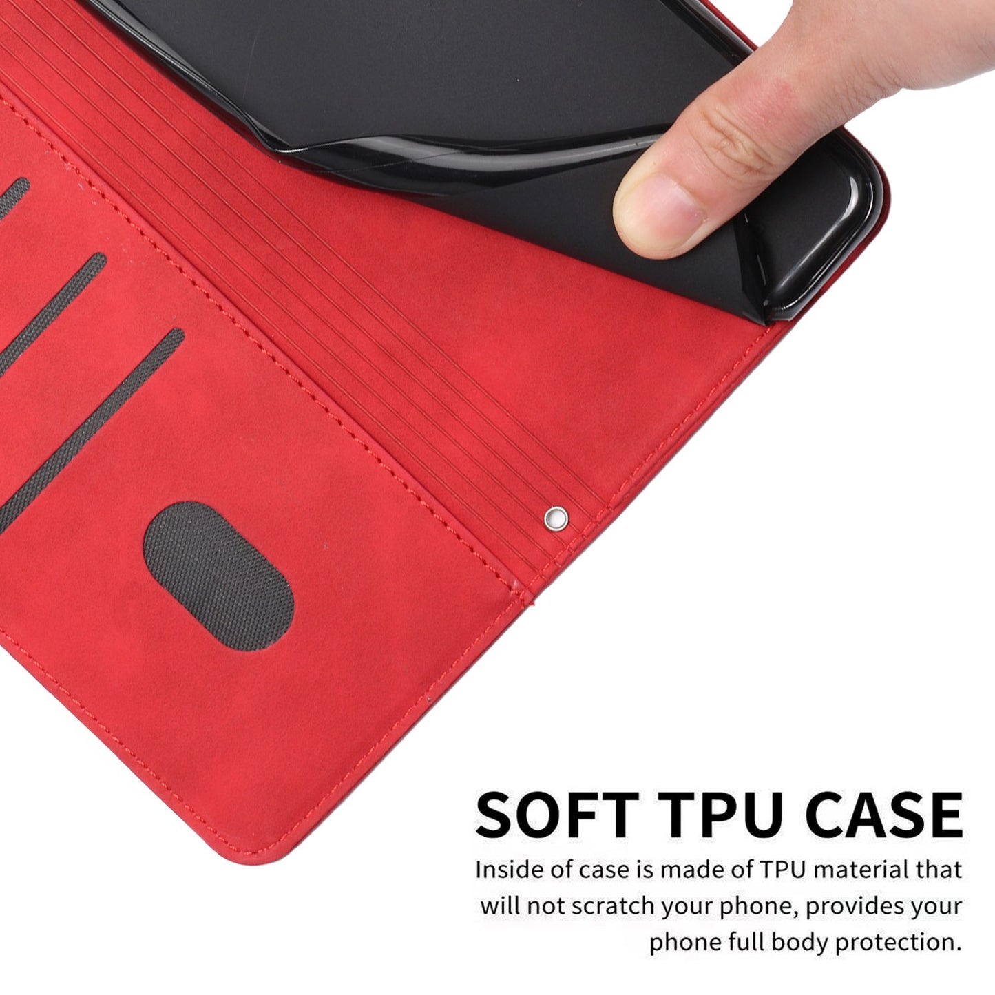 For iPhone 13 Pro 6.1 inch Heart Shape Imprinted Skin-touch Feeling Case PU Leather Wallet Viewing Stand Phone Shell with Strap