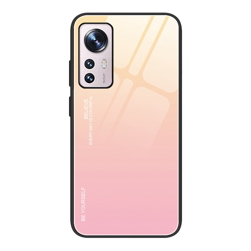 Gradient Color Design Case for Xiaomi 12 5G/12X 5G/12S 5G, Tempered Glass + PC + TPU Well-protected Cover Phone Shell