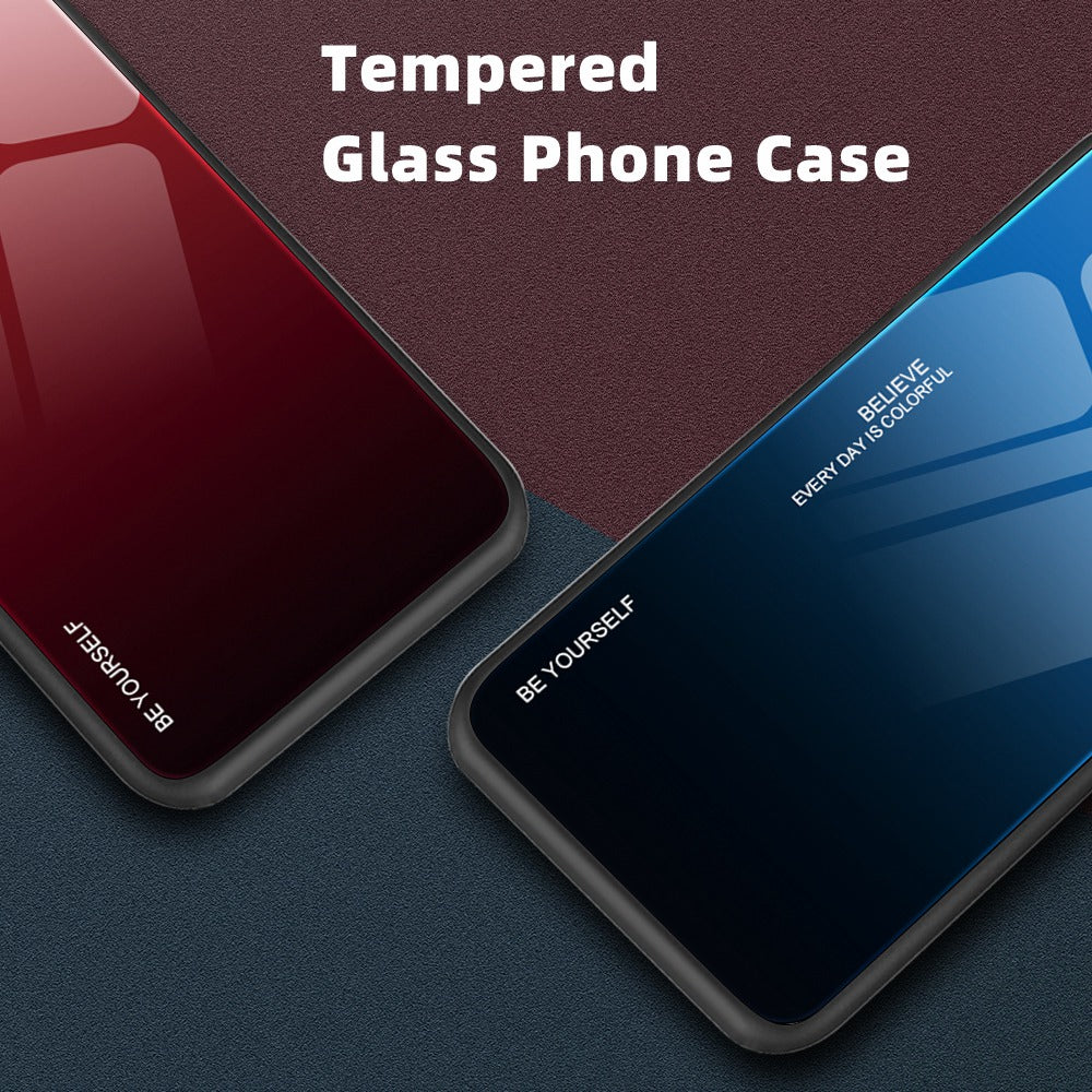 Gradient Color Design Case for Xiaomi 12 5G/12X 5G/12S 5G, Tempered Glass + PC + TPU Well-protected Cover Phone Shell