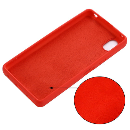 For Sony Xperia Ace III Shockproof Soft Liquid Silicone Phone Case Wear-resistant Precise Cutouts Back Cover with Strap