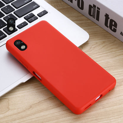 For Sony Xperia Ace III Shockproof Soft Liquid Silicone Phone Case Wear-resistant Precise Cutouts Back Cover with Strap