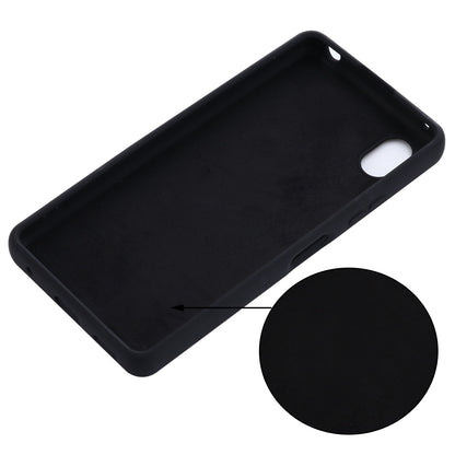For Sony Xperia Ace III Shockproof Soft Liquid Silicone Phone Case Wear-resistant Precise Cutouts Back Cover with Strap