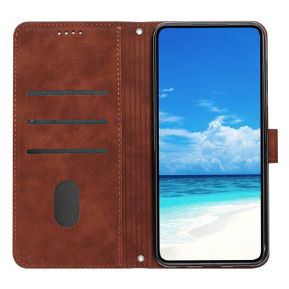 For Motorola Moto E20/E30/E40 Skin-touch Heart Shape Imprinted Leather Phone Case with Stand Wallet