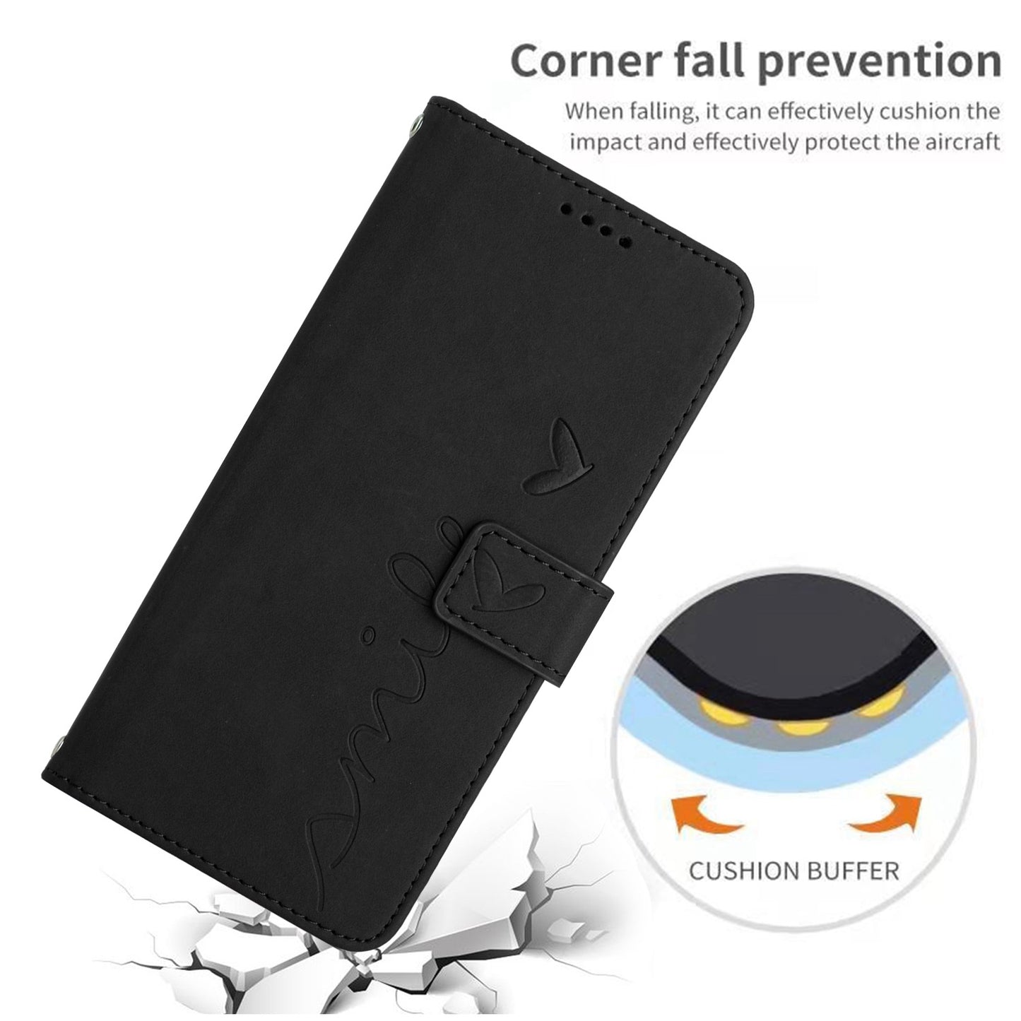 For Motorola Moto E20/E30/E40 Skin-touch Heart Shape Imprinted Leather Phone Case with Stand Wallet