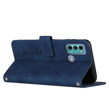 For Motorola Moto G60/G40 Fusion Anti-scratch Phone Leather Case Bag Heart Shape Imprinted Skin-touch Feeling Stand Wallet Phone Shell