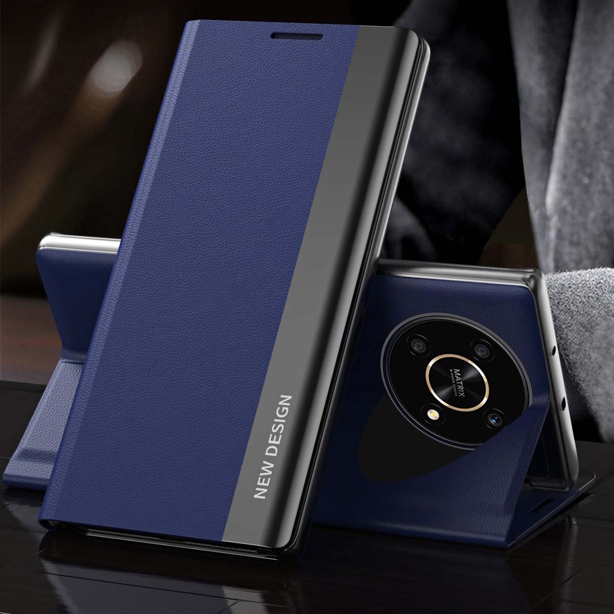 For Honor X9 5G/X30 5G/Magic4 Lite 5G Wear-resistant PU Leather Stand Function Case Magnetic Absorption Electroplating Anti-drop Cell Phone Cover
