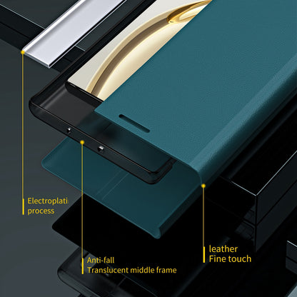 For Honor X9 5G/X30 5G/Magic4 Lite 5G Wear-resistant PU Leather Stand Function Case Magnetic Absorption Electroplating Anti-drop Cell Phone Cover