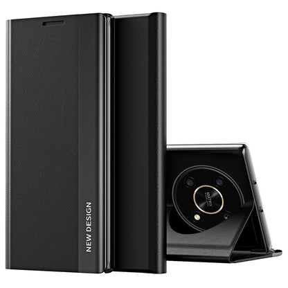 For Honor X9 5G/X30 5G/Magic4 Lite 5G Wear-resistant PU Leather Stand Function Case Magnetic Absorption Electroplating Anti-drop Cell Phone Cover