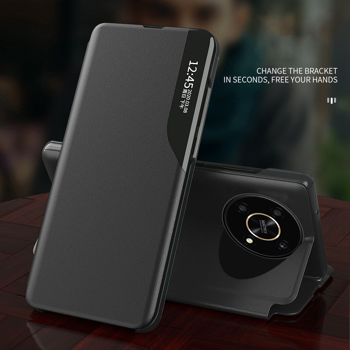 For Honor X9 5G/X30 5G/Magic4 Lite 5G Well-protected Magnetic Auto Closing Phone Case Clear View Window Stand Feature Leather Protective Shell
