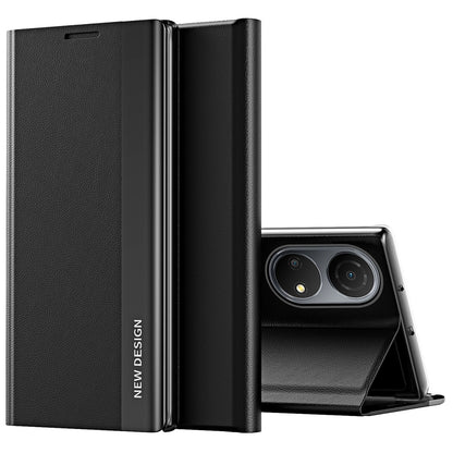For Honor X7/Honor Play 30 Plus 5G Shockproof PU Leather Stand Design Case Magnetic Absorption Electroplating Anti-fall Cell Phone Cover
