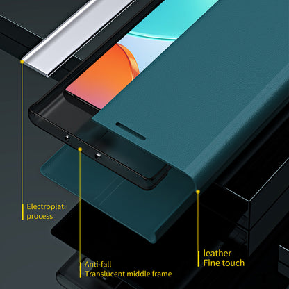 For Honor X7/Honor Play 30 Plus 5G Shockproof PU Leather Stand Design Case Magnetic Absorption Electroplating Anti-fall Cell Phone Cover