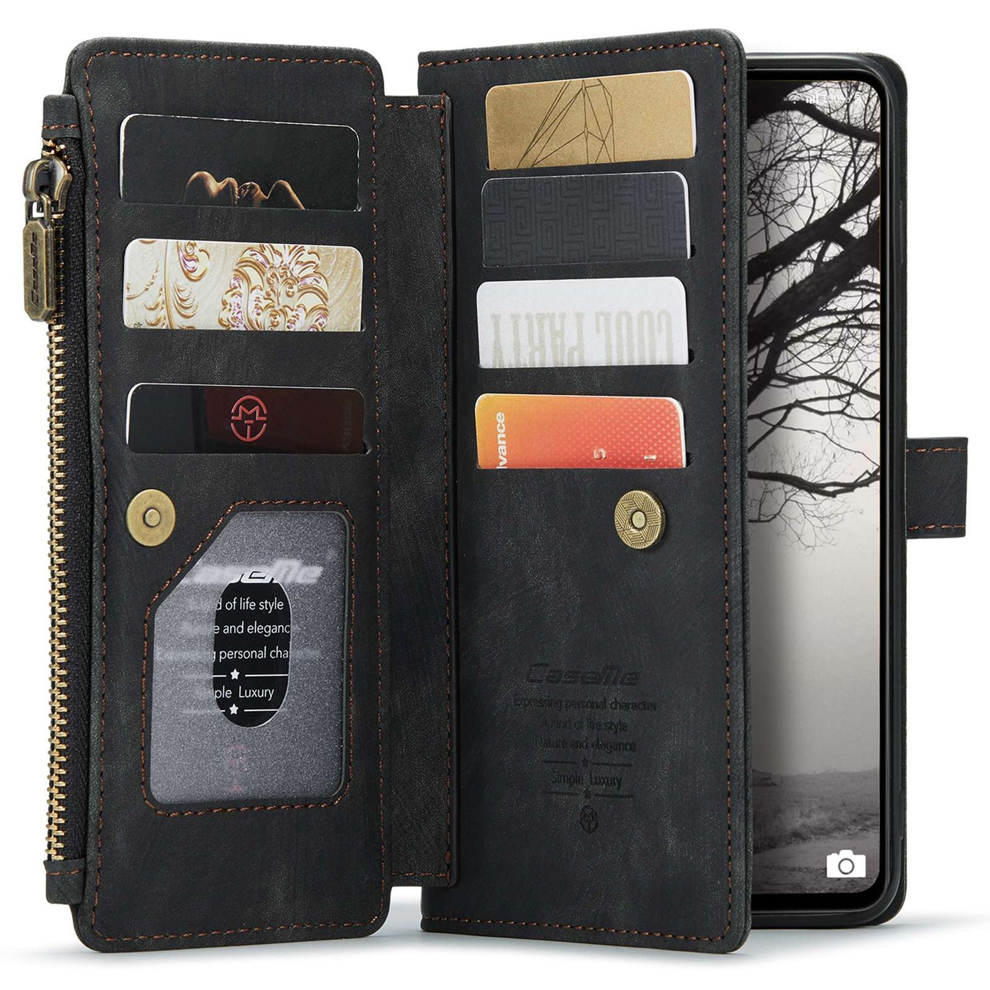 For Samsung Galaxy A53 5G CASEME C30 Series Anti-drop Phone Zipper Wallet Case PU Leather Multiple Card Slots Stand Flip Cover
