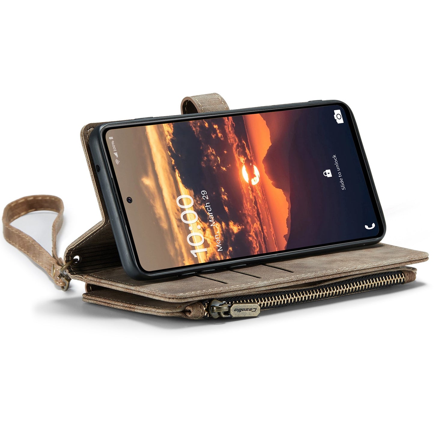 For Samsung Galaxy A53 5G CASEME C30 Series Anti-drop Phone Zipper Wallet Case PU Leather Multiple Card Slots Stand Flip Cover
