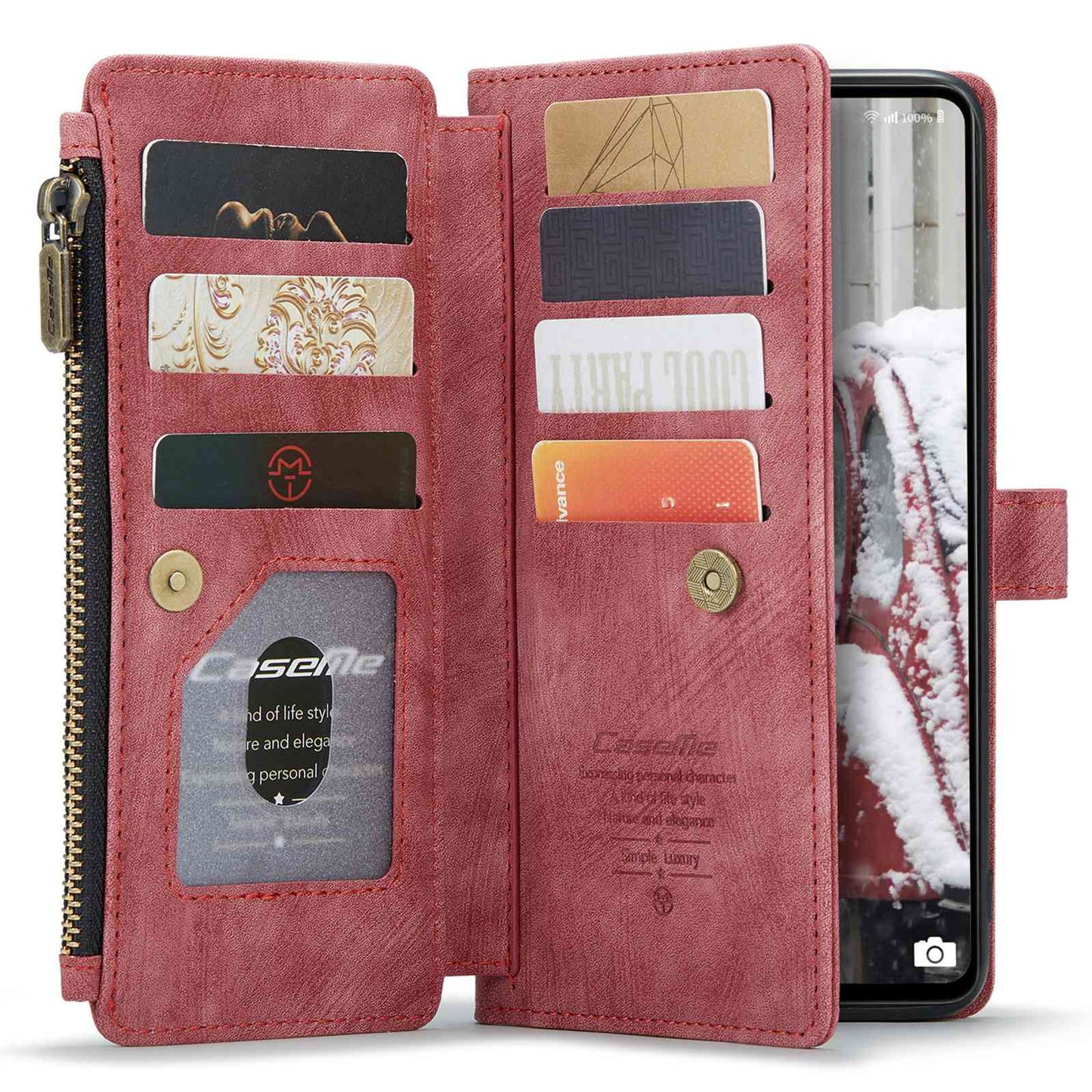 For Samsung Galaxy A53 5G CASEME C30 Series Anti-drop Phone Zipper Wallet Case PU Leather Multiple Card Slots Stand Flip Cover