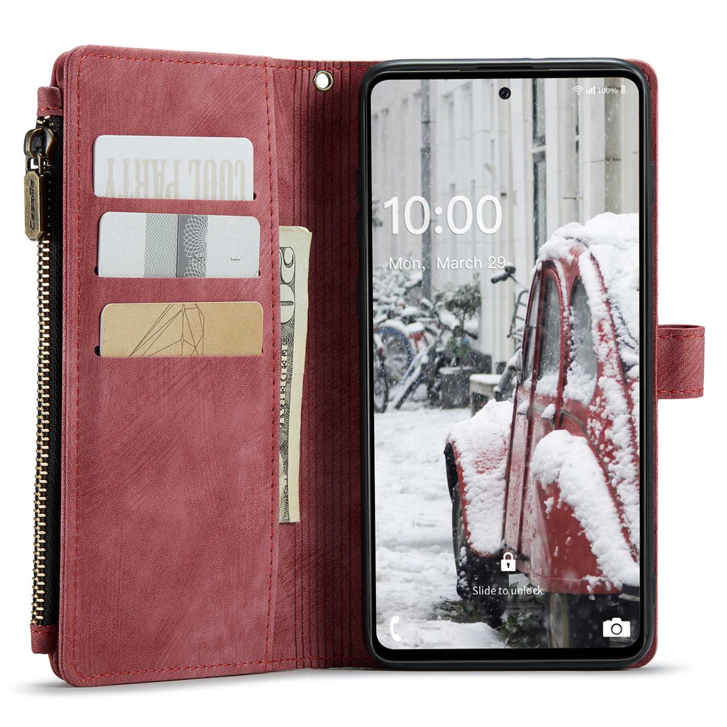 For Samsung Galaxy A53 5G CASEME C30 Series Anti-drop Phone Zipper Wallet Case PU Leather Multiple Card Slots Stand Flip Cover