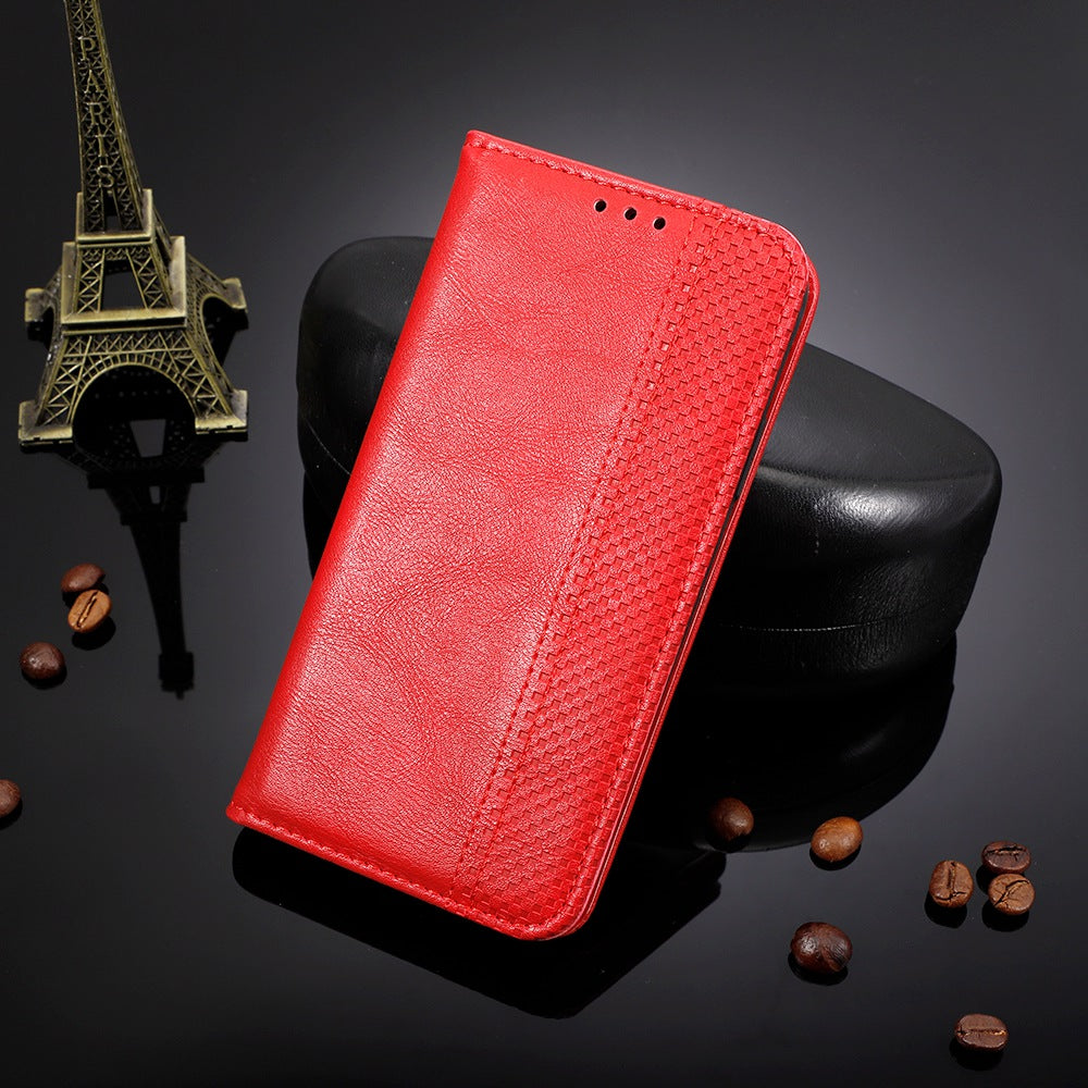 Retro Texture PU Leather Case for Oukitel WP16, Magnetic Auto-absorbed Shockproof Phone Cover with Stand Wallet