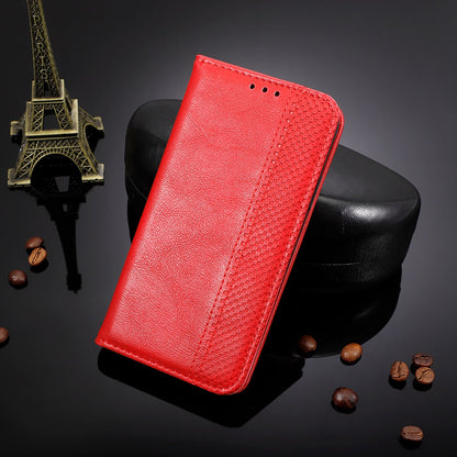Retro Texture PU Leather Case for Oukitel WP16, Magnetic Auto-absorbed Shockproof Phone Cover with Stand Wallet