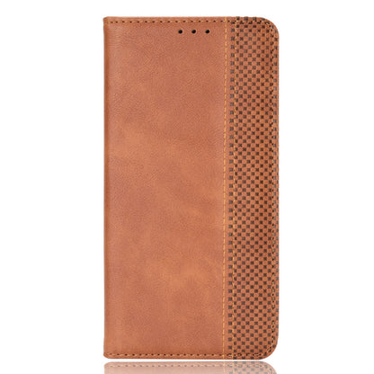 Retro Texture PU Leather Case for Oukitel WP16, Magnetic Auto-absorbed Shockproof Phone Cover with Stand Wallet
