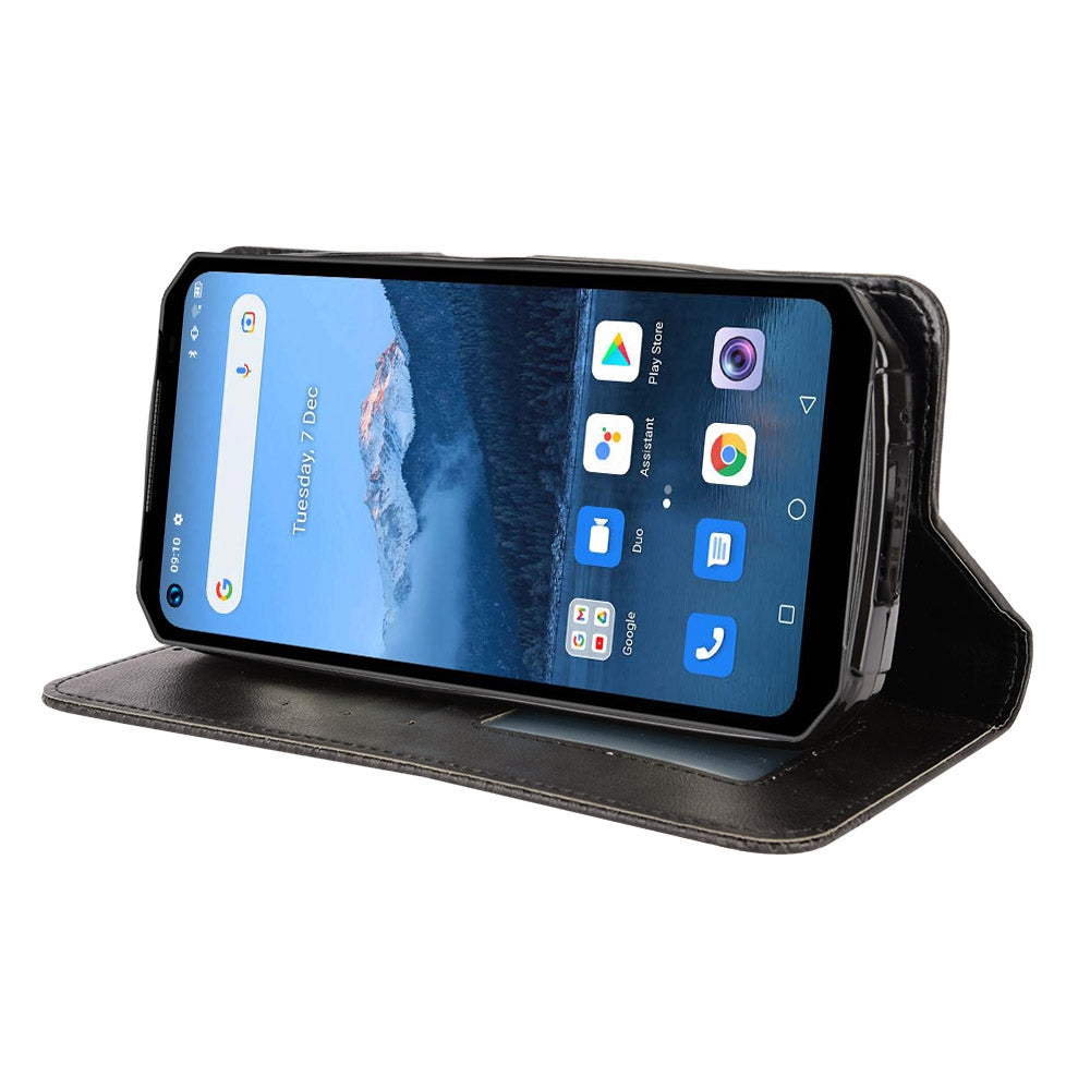 Retro Texture PU Leather Case for Oukitel WP16, Magnetic Auto-absorbed Shockproof Phone Cover with Stand Wallet