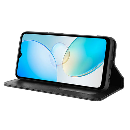 For Infinix Hot 12i 4G Anti-drop PU Leather Retro Flip Wallet Case Stand Function Flip Auto Closing Magnetic Cover