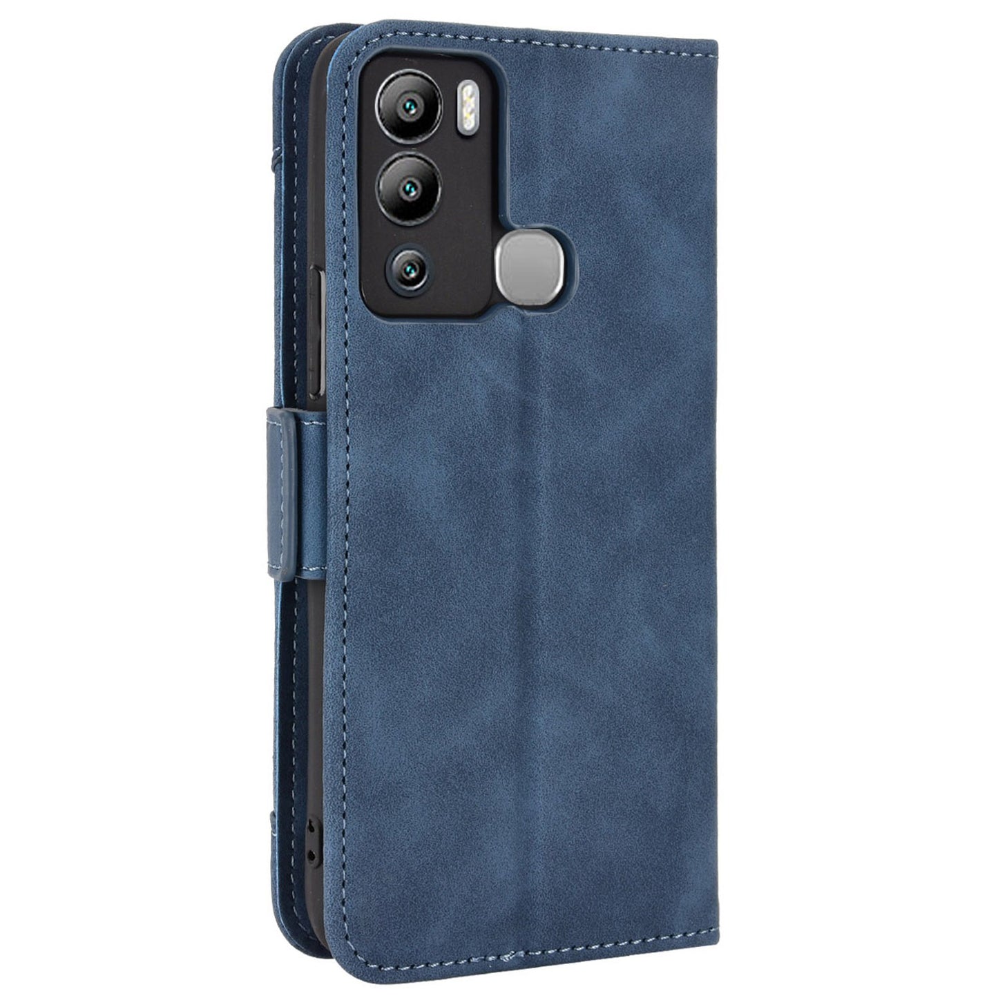 For Infinix Hot 12i 4G Multiple Card Slots PU Leather Cover Double Magnetic Clasp Full-protection Phone Stand Wallet Case